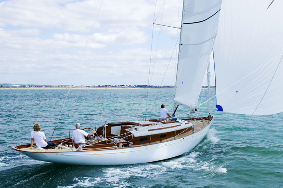 Fairlie 55 with the Asymetric spinnaker set