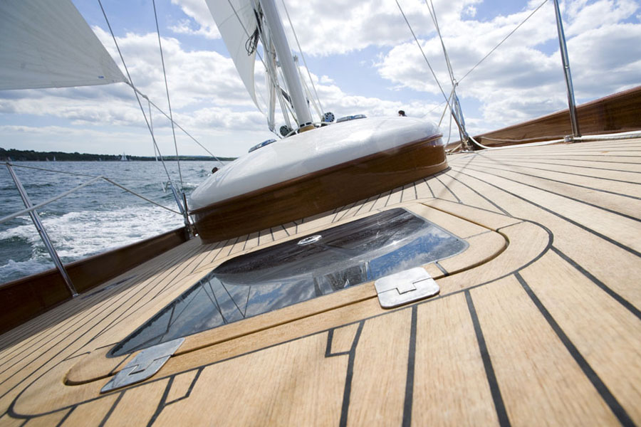 Looking aft along the Fairlie 55