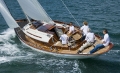Fairlie 55 sailing from aft