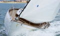 Fairlie 55 sailing bow